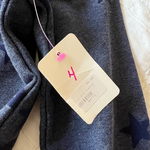 NWT navy blue star side zipper comfy long sleeve pullover - Picture 4 of 6